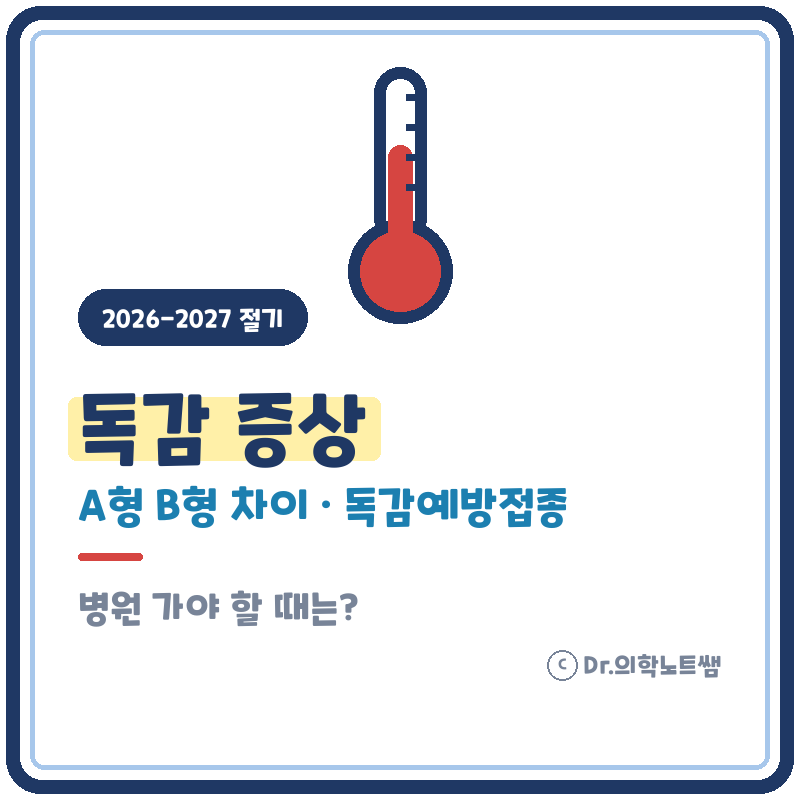 독감 증상 A형 B형 차이 독감예방접종 대상, 병원 가야 할 때는?