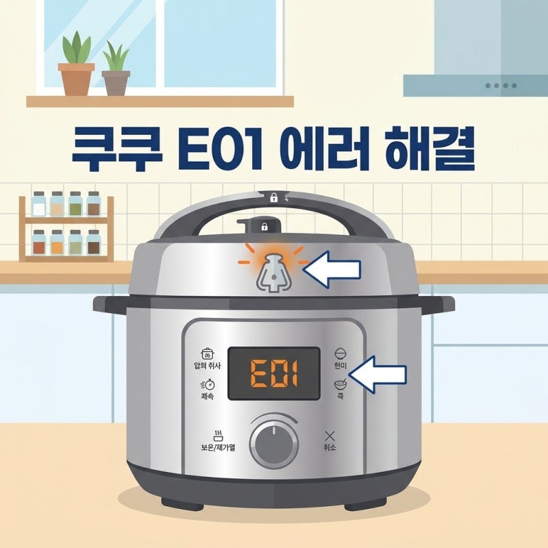 저녁 밥 짓다 멈춘 쿠쿠 압력밥솥 E01 에러 1분 만에 푸는 법