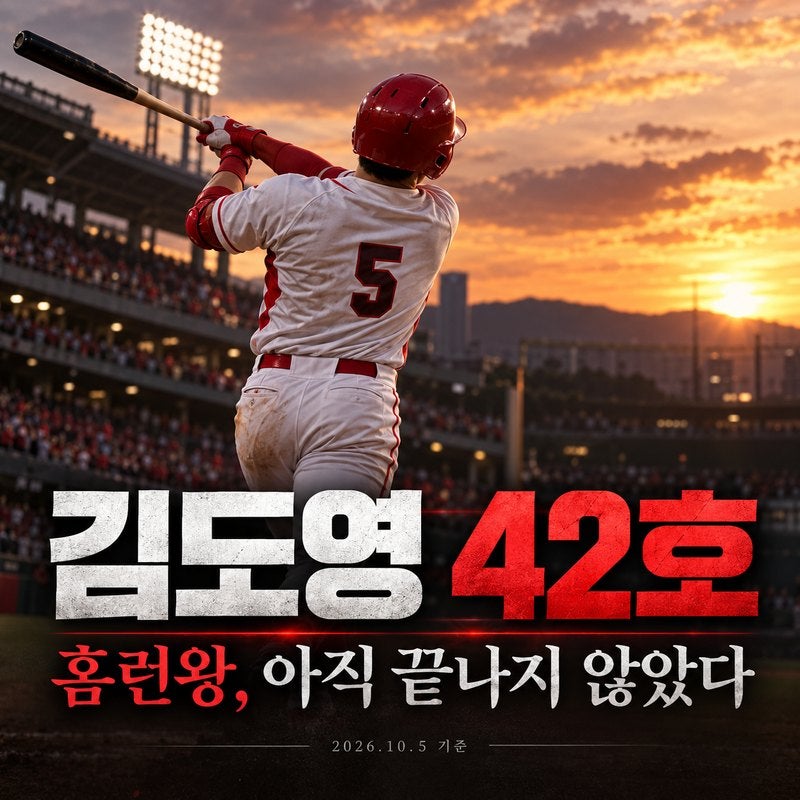 김도영 42호 홈런, 단독 선두 복귀｜KIA 남은 6경기면 홈런왕 굳힐까?