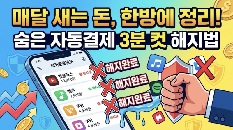 [자동결제 해지] 내 통장에서 매달 새는 구독료 3분 만에 끊어내는 법