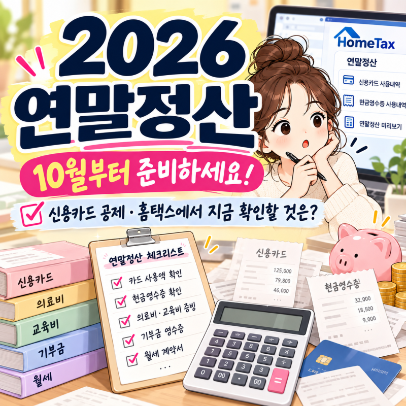 2026년 연말정산 미리 준비하기｜신용카드 공제·홈택스에서 지금 확인할 것은?