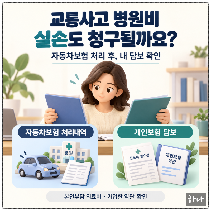 교통사고 병원비 실손보험도 청구될까요? 자동차보험 처리 후 확인할 것
