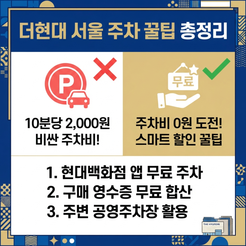 서울 더현대 주차 꿀팁 총정리: 요금 폭탄 피하고 주말 대기 줄이는 법