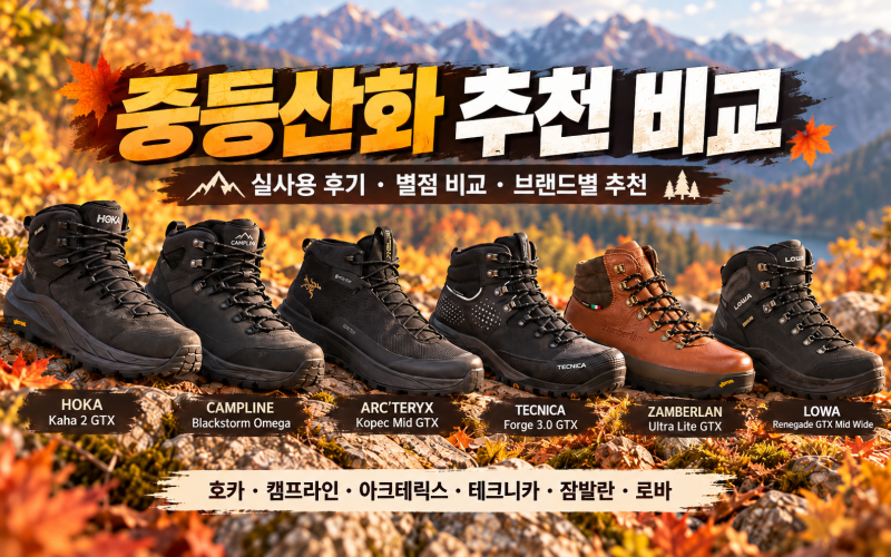 등산화 추천 비교 분석｜호카 ·캠프라인·아크테릭스·테크니카·잠발란·로바