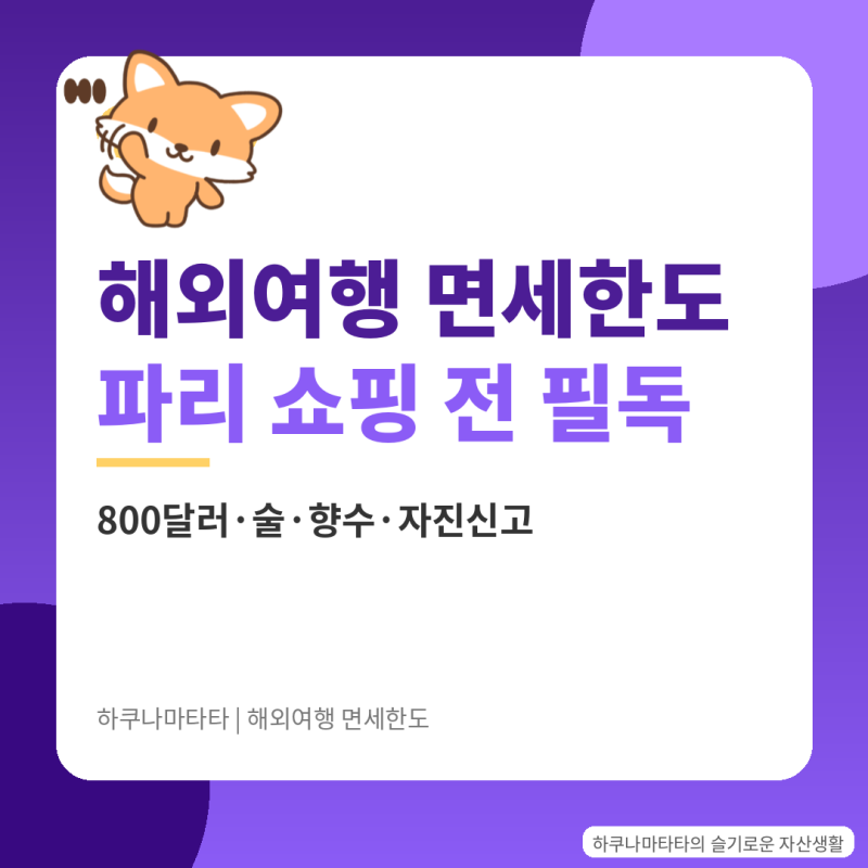 해외여행 면세한도 800달러, 파리 여행 쇼핑 전 꼭 알아야 할 술·향수 한도와 자진신고