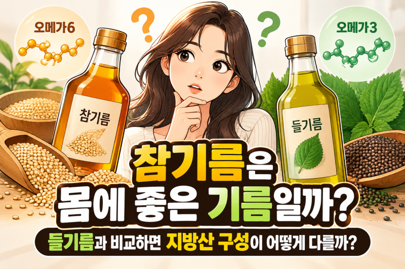 참기름 들기름 차이 지방산 구성 효능 완벽 비교
