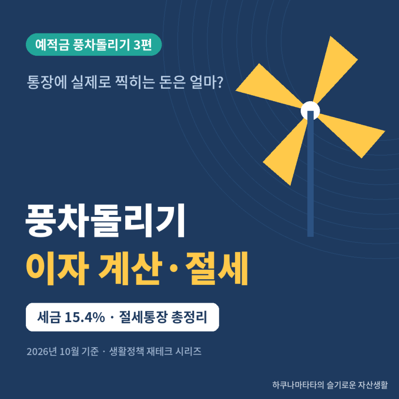 [풍차돌리기 3편] 풍차돌리기 이자 계산, 세금 15.4% 떼면 실제로 얼마? (계산식·절세통장 공개....