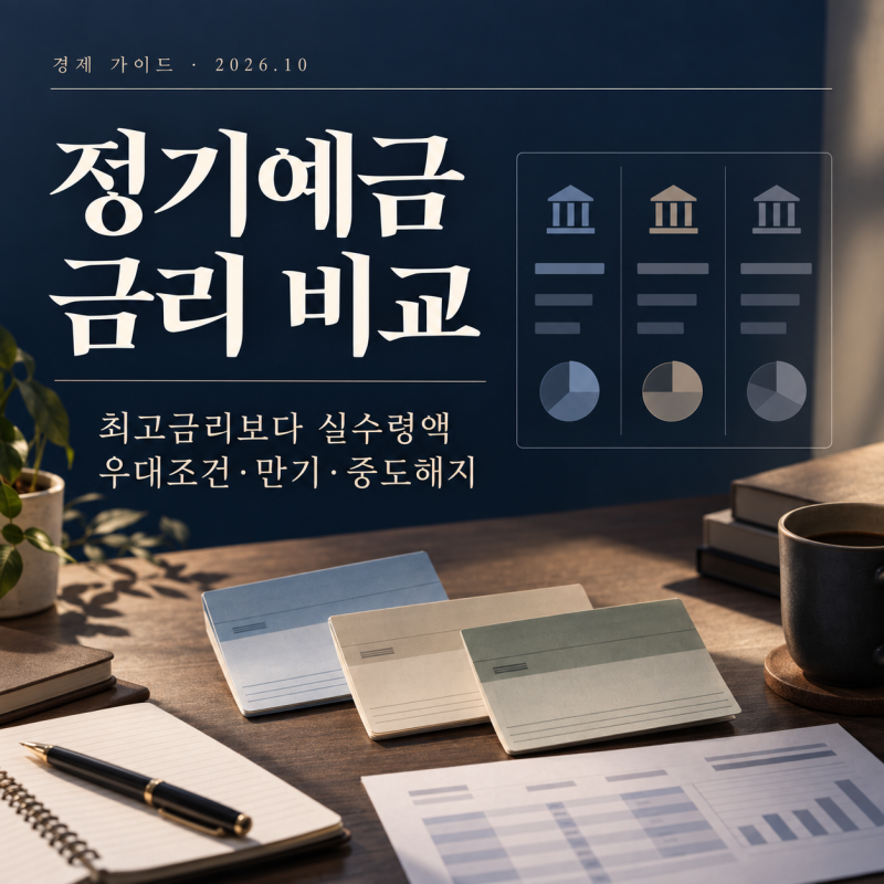 2026년 10월 정기예금 금리 비교 방법: 우대조건·이자·중도해지