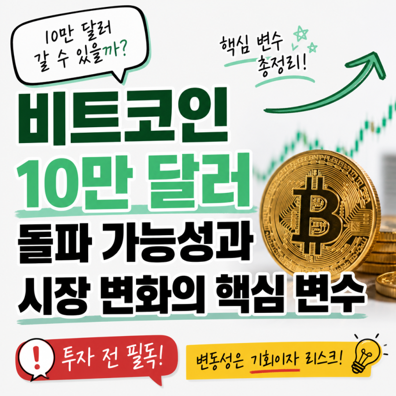 비트코인 10만 달러 돌파 가능성과 시장 변화의 핵심 변수