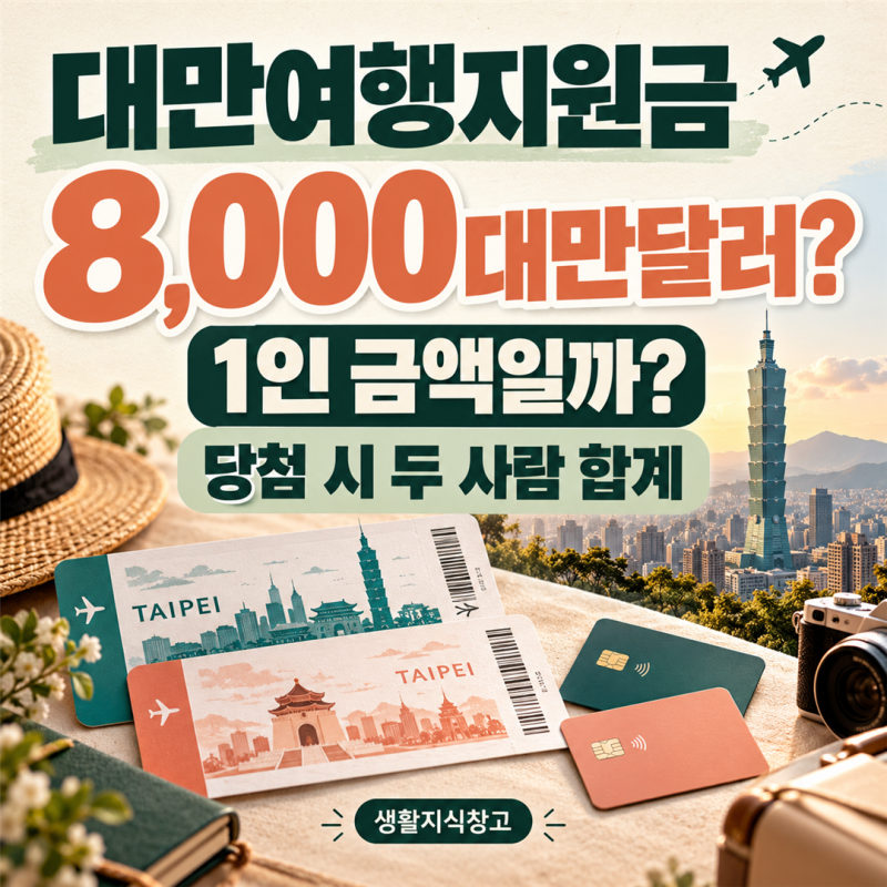 대만여행지원금 8,000대만달러, 1인 금액으로 계산하면 틀립니다