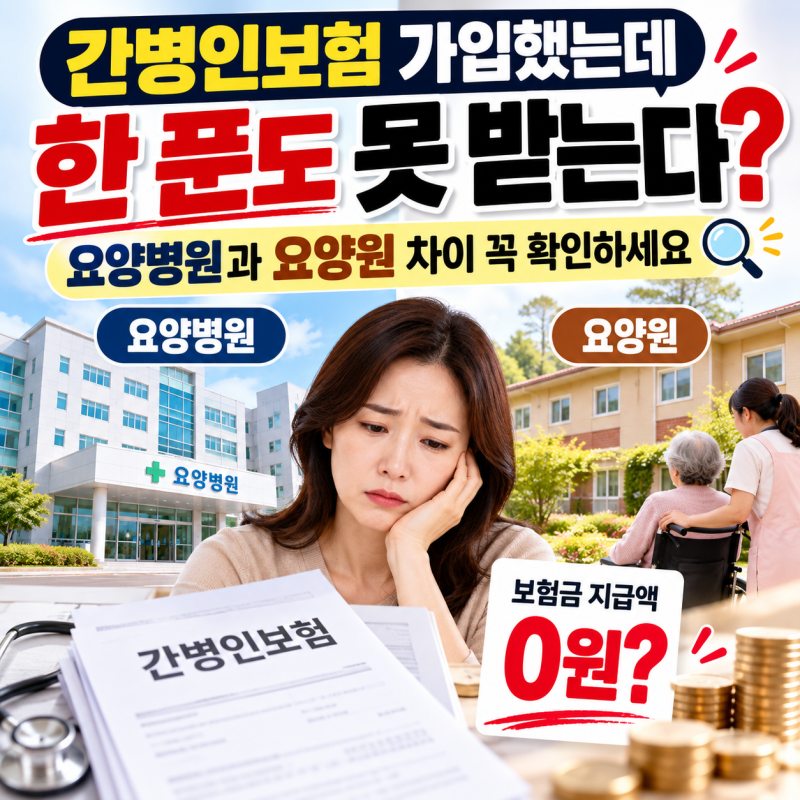 간병인보험 가입했는데 한 푼도 못 받는다? 요양병원과 요양원 차이 꼭 확인하세요