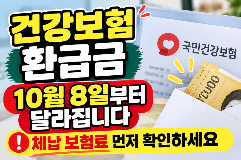 건강보험 환급금 받는 사람, 10월 8일부터 달라집니다…체납 보험료 먼저 확인하세요