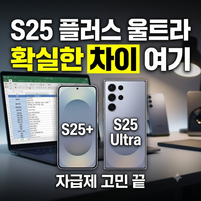 갤럭시 S25 플러스 vs 울트라 자급제 비교, 실사용자가 체감하는 차이 3가지