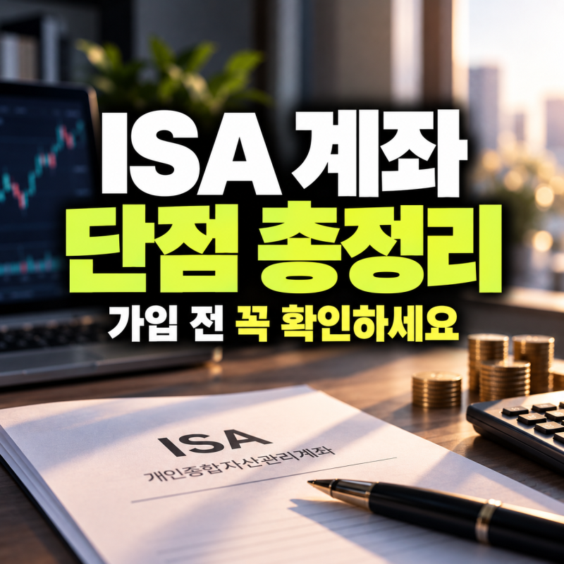 ISA 계좌 단점 총정리｜출금·비과세·해지·수수료 가입 전 체크사항