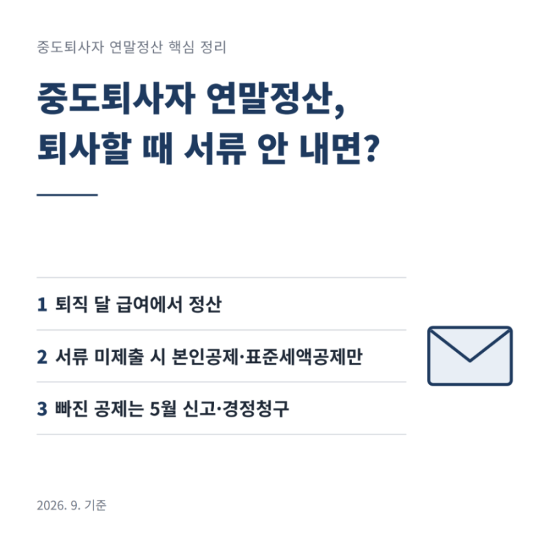 중도퇴사자 연말정산, 퇴사할 때 서류 안 내면 어떻게 될까?