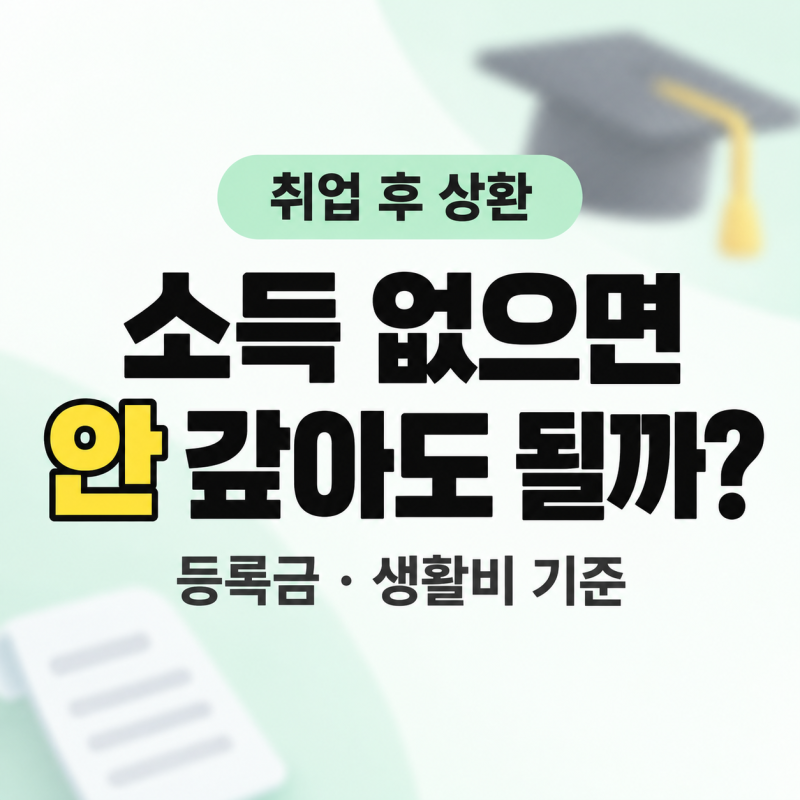 취업 후 상환 학자금대출, 소득 없으면 안 갚아도 될까? 등록금·생활비 기준