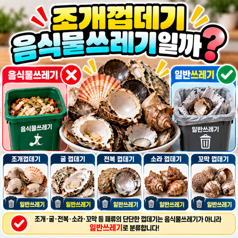 조개껍데기 음식물쓰레기일까? 굴·전복·소라 껍데기 버리는 법