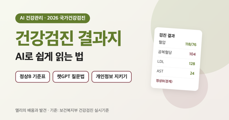건강검진 결과지 AI로 쉽게! 정상B 수치 읽고 챗GPT에 묻는 법 (조회 방법·판정 기준·프롬프트....