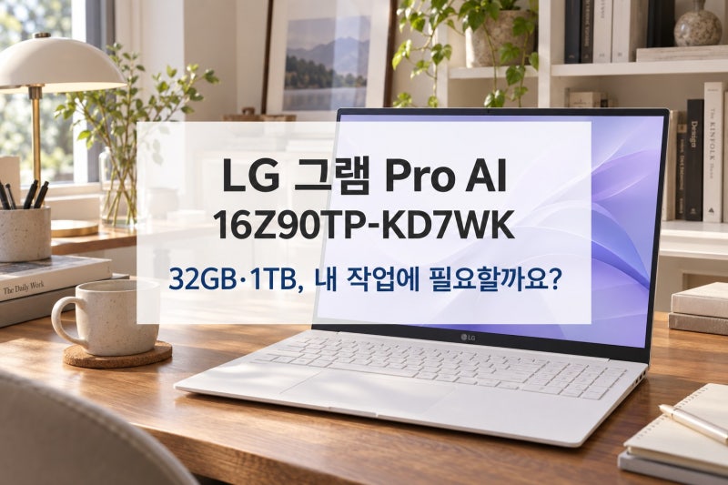 LG 그램 Pro AI 16Z90TP-KD7WK 가격, 32GB·1TB가 필요한 분께