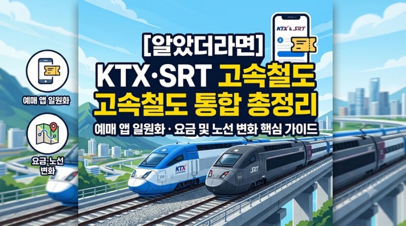 [알았더라면]KTX·SRT 고속철도 통합 총정리: 예매 앱 일원화부터 요금·노선 변화까지 핵심 가....
