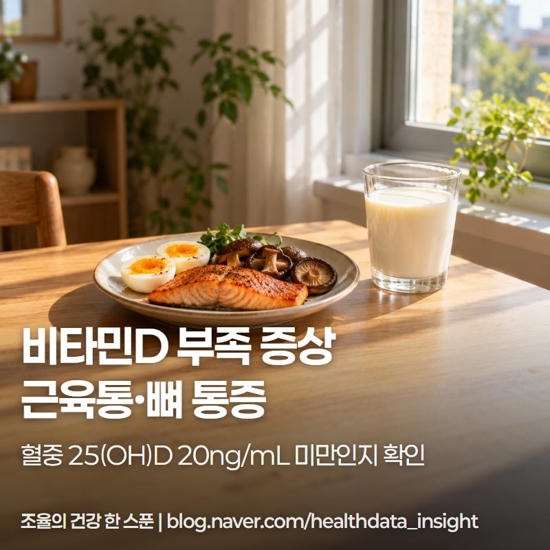 비타민D부족증상 근육통·뼈 통증, 수치 20 미만부터 확인하세요