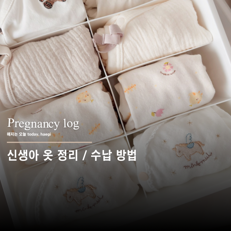 출산준비 | 신생아 옷정리, 다이소 수납함·옷걸이, 보관 방법