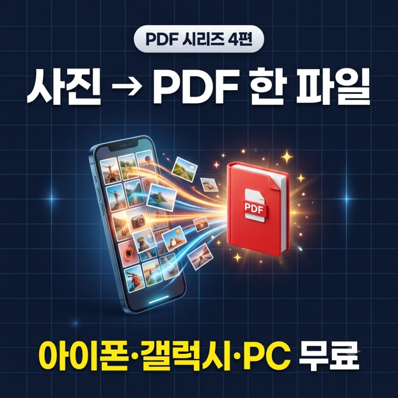 휴대폰 사진 PDF 변환, 여러 장을 PDF 한 파일로 — 아이폰 · 갤럭시 · PC 무료 방법 (옆으로 눕....