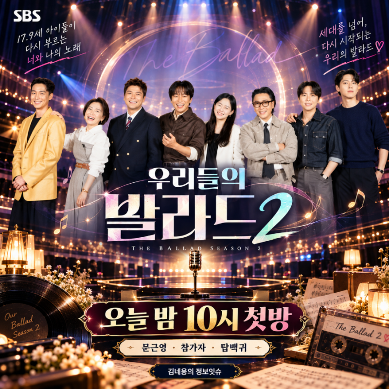 우리들의 발라드2 기본정보, 오늘 첫방 몇 시? 문근영·참가자·출연진 정리