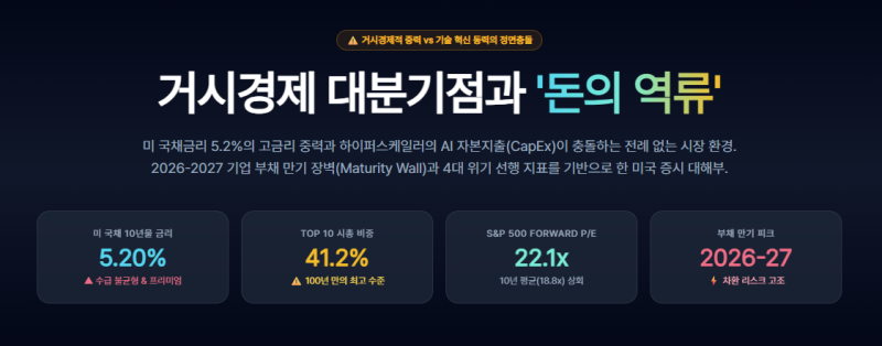 "국채금리 5.2%인데 나스닥은 왜 사상 최고치일까? '돈의 역류'와 2026-2027 생존 전략"