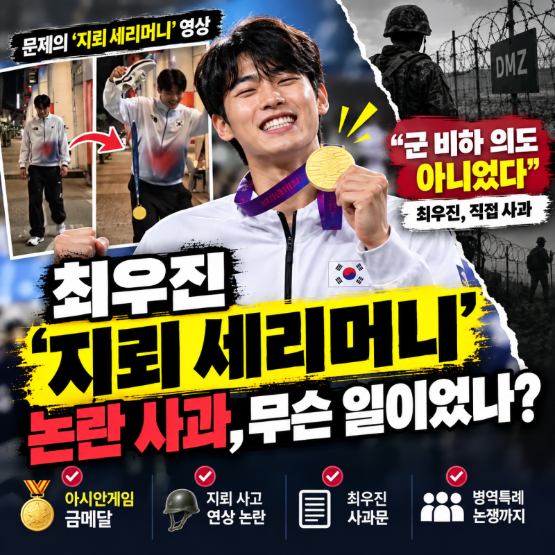 최우진 ‘지뢰 세리머니’ 논란 사과, “국군 비하 의도 없었다”…무슨 일이었나