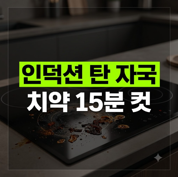 주말 아침마다 15분씩 실천하는 주방 인덕션 상판 탄 자국 치약으로 닦는 법