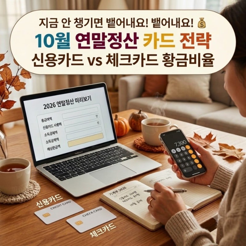 연말정산 10월 점검! 신용카드 사용금액 채웠다면 체크카드 써야 하는 이유 (카드 소득공제 ....