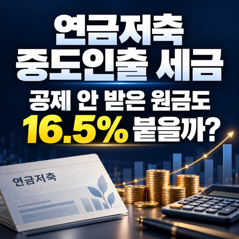 연금저축 중도인출 세금, 공제받지 않은 원금에도 16.5% 붙을까?