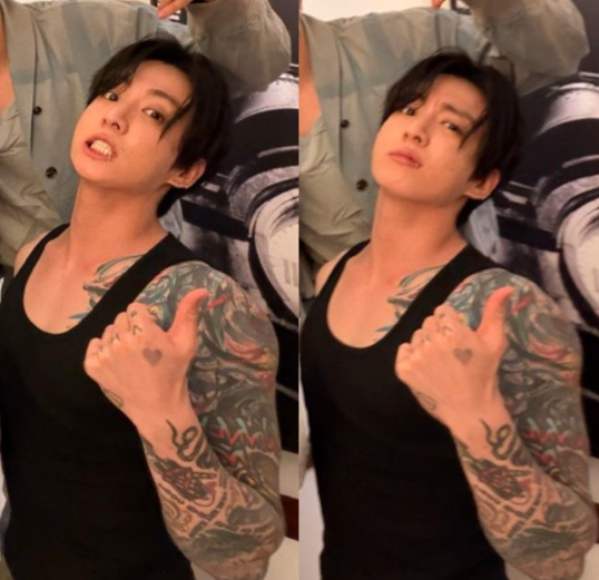 어깨까지 꽉 채운 타투?! BTS 정국, 민소매 패션으로 드러낸 파격 비주얼