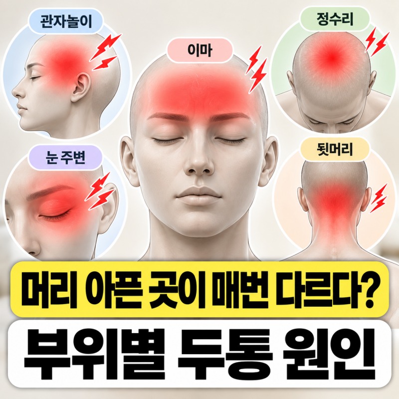 두통 부위별 원인 머리통증 위치마다 다른 증상