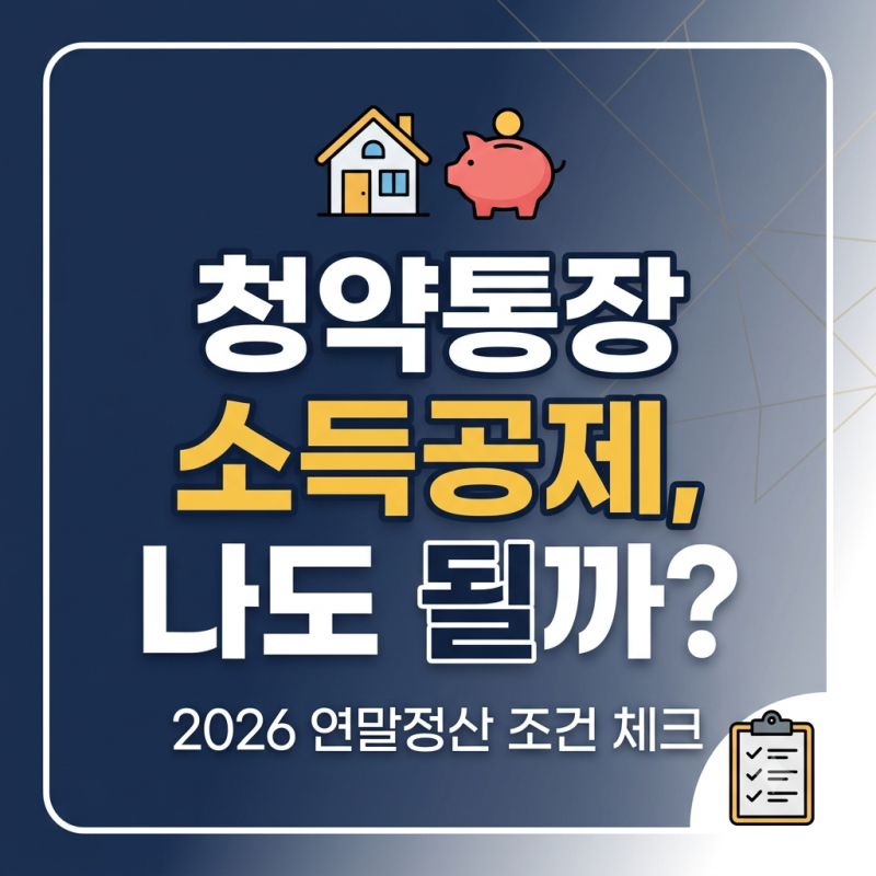통장만 만들어두면 끝이 아니다, 주택청약종합저축 연말정산의 핵심 '이것'