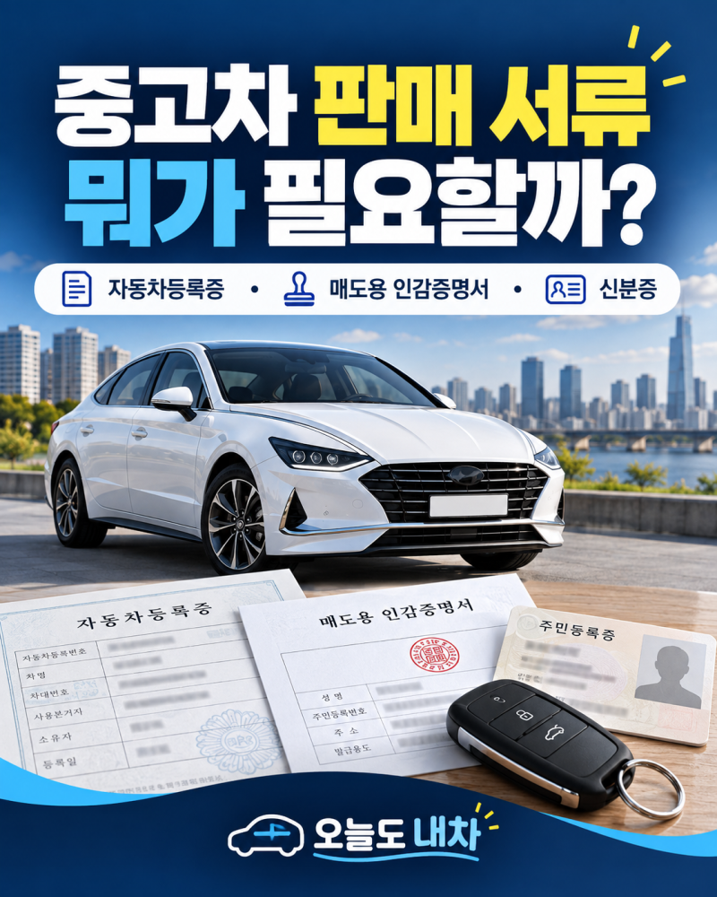 중고차 판매할 때 필요한 서류 총정리, 매도용 인감증명서까지 한 번에