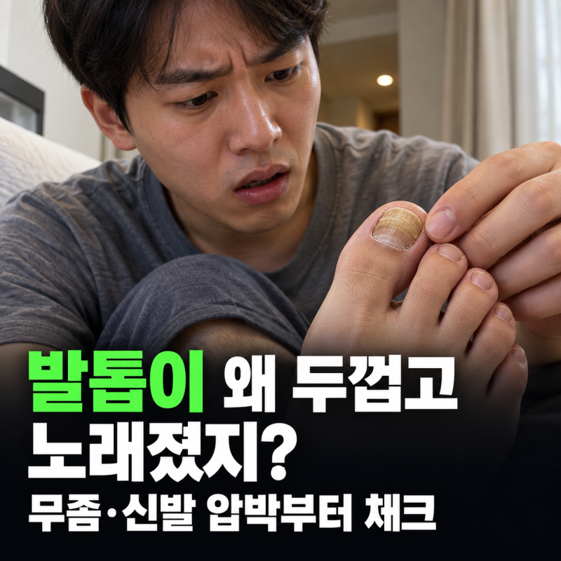 엄지발톱이 누렇고 두꺼워졌다면? 이것부터 체크하세요