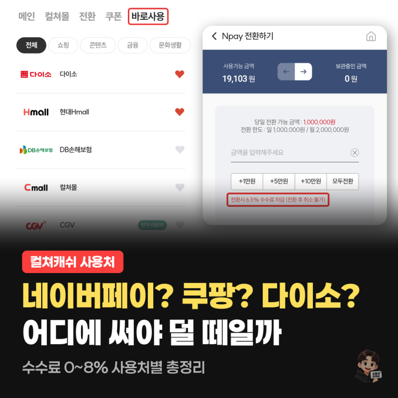 컬쳐랜드상품권 사용처 어디서 쓰는게 가장 이득일까｜바로사용·네이버페이·쿠팡캐시 수....