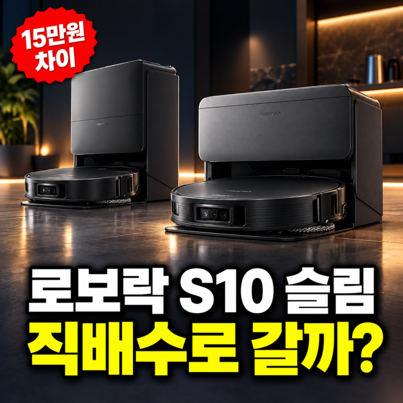 로보락 S10 MaxV Slim 직배수, 매일 물걸레 돌릴 집은 15만원 더 쓸게요