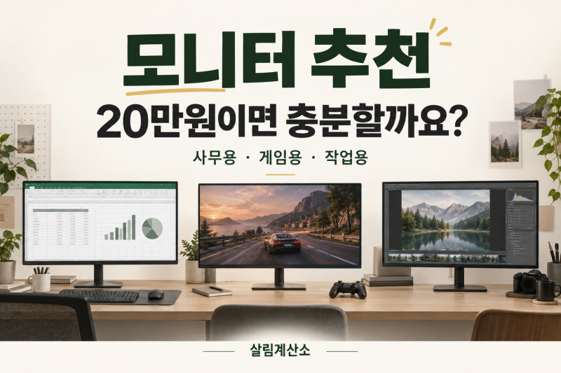 모니터 추천, 20만원이면 충분할까요? 용도별 성능·가격 따져봤습니다