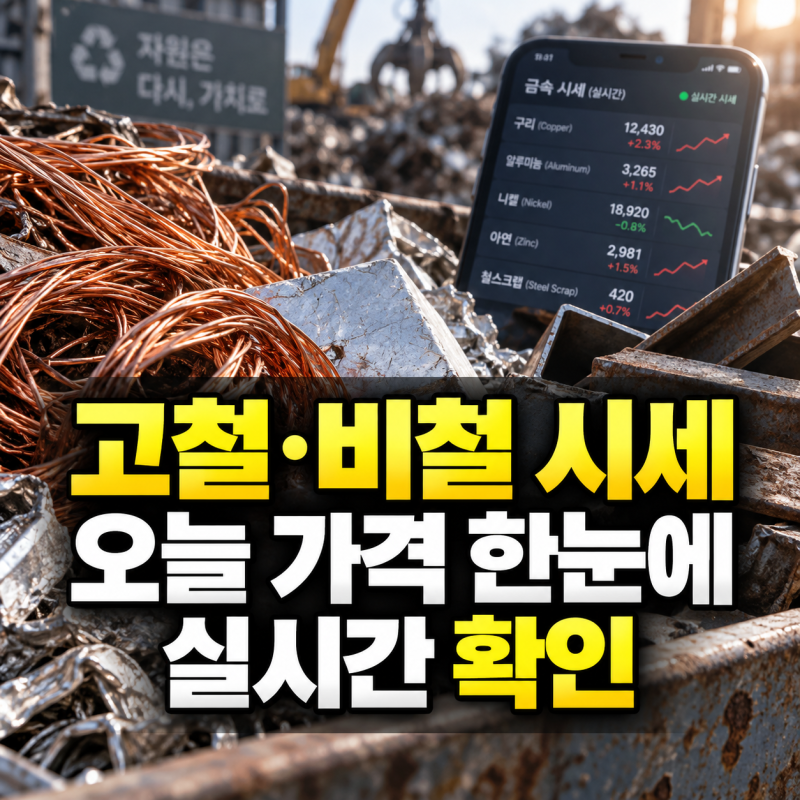 오늘 고철과 비철 시세를 실시간으로 한눈에 확인하기