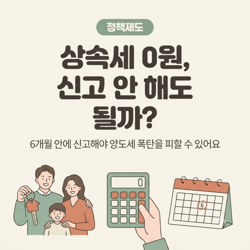 상속세 0원이라 신고 안 했다면? 6개월 안에 신고해야 양도세 폭탄을 피하는 이유