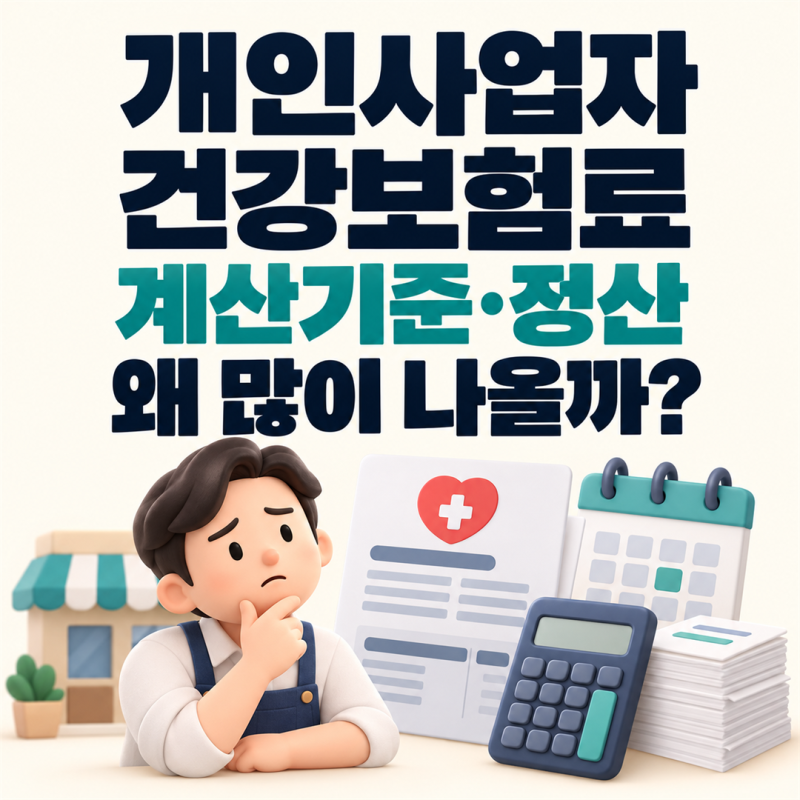 개인사업자 건강보험료 계산기준, 정산과 많이 나오는 이유