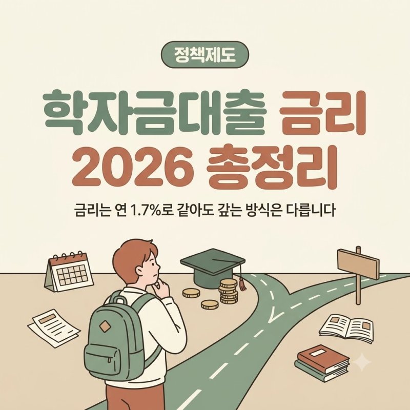 학자금대출 금리 2026 총정리: 연 1.7%로 같은데 취업후상환과 일반상환은 어떻게 다를까