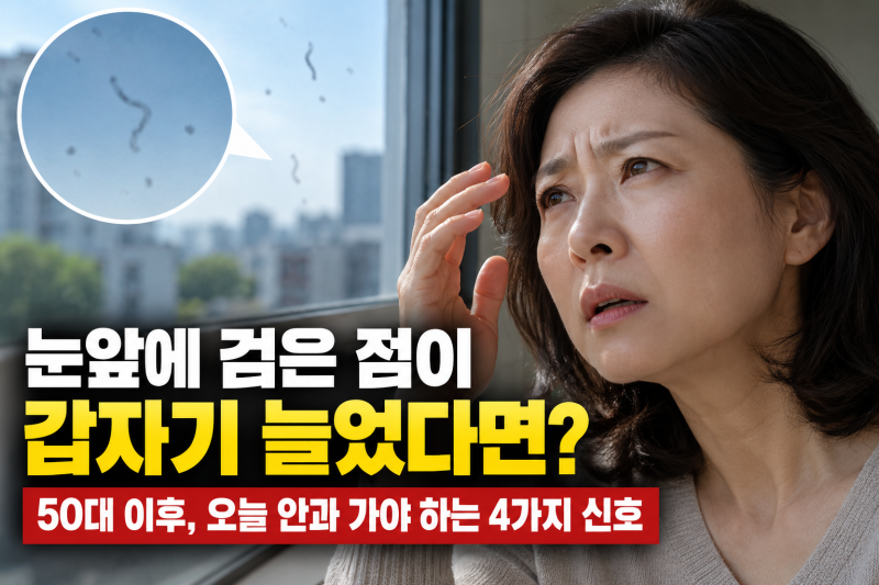 눈앞에 검은 점이 갑자기 늘었다면｜50대 비문증, ‘오늘 안과’ 가야 하는 4가지 신호