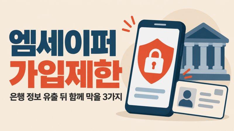 엠세이퍼 가입제한 설정, 은행 정보 유출 뒤 함께 막을 3가지