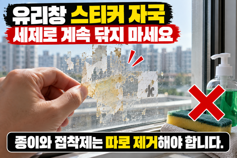 유리창 스티커 자국이 안 지워질 때 세제보다 효과적인 순서｜끈끈이 깔끔하게 제거하는 법