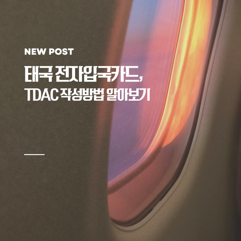 태국 전자입국카드 TDAC 작성방법 알아보기, 입국 3일전부터 가능한 태국 전자입국카드 작성....