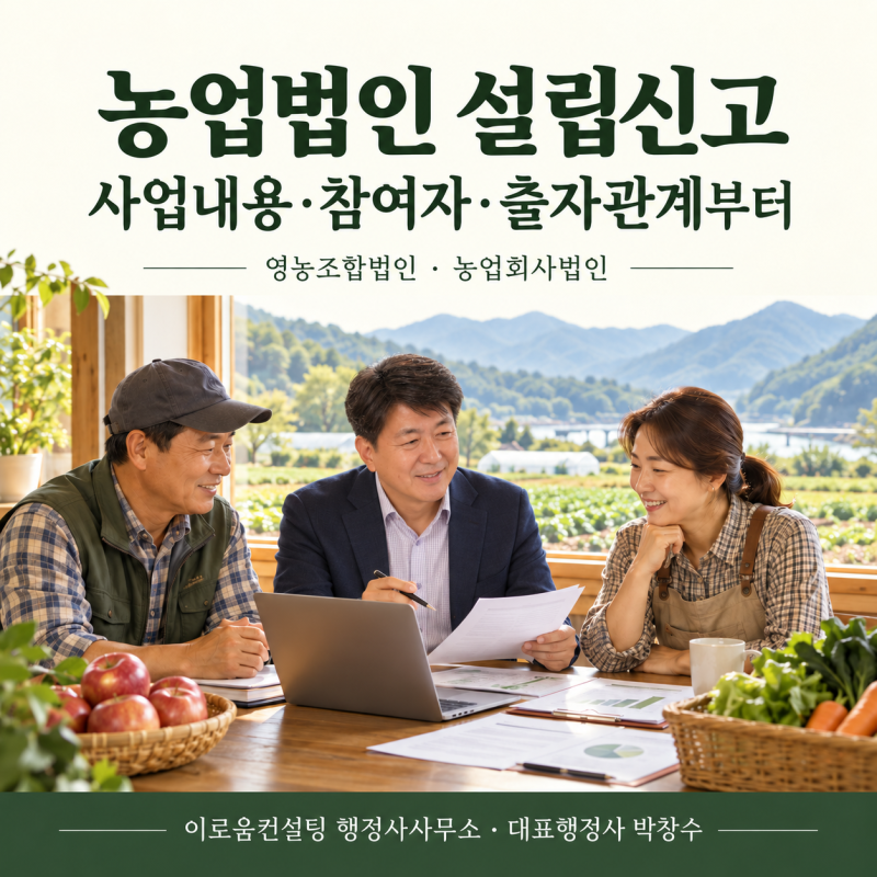 단양 농업법인 설립｜영농조합법인·농업회사법인 설립신고 준비방법